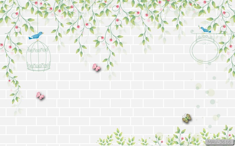 Cành  hoa dây leo  phong cách tối giản MAV-3616